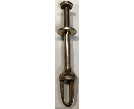 A set of Norwegian silver and enamel mechanical pickle tongs 
