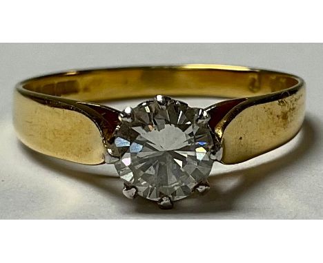 An 18ct gold diamond solitaire ring, size K, the brilliant cut stone approx. 0.4ct, 2.5g 
