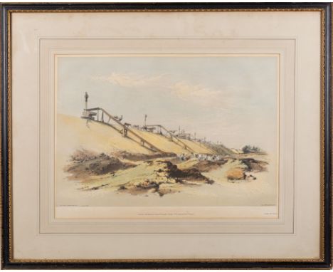 After George Hawkins (British,1809 - 1852)
Conway Tubular Bridge. With the Preparations for Raising the Second Tube and Brita