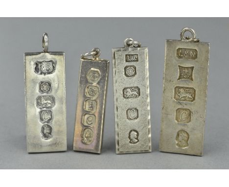 FOUR SILVER INGOTS, approximate weight 99 grams