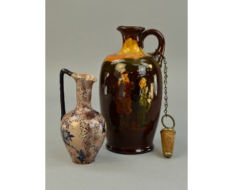 A ROYAL DOULTON 'BL SCOTCH WHISKY' SERIES WARE FLAGON, height approximate 25cm (includes cork) together with a small Doulton 