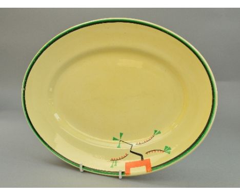 CLARICE CLIFF FOR NEWPORT POTTERY 'RAVEL' MEAT PLATTER, approximate length 32cm
