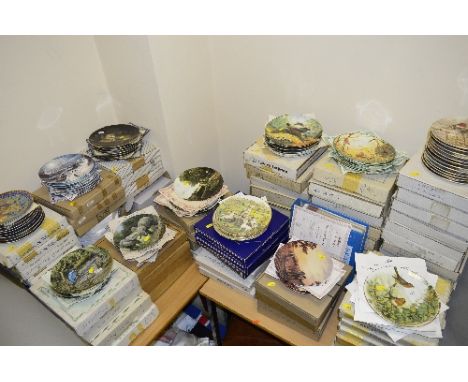 A QUANTITY OF BOXED COLLECTORS PLATES, to include eight Wedgwood 'Waterway's by Winter Moonlight', eight Royal Worcester 'Leg