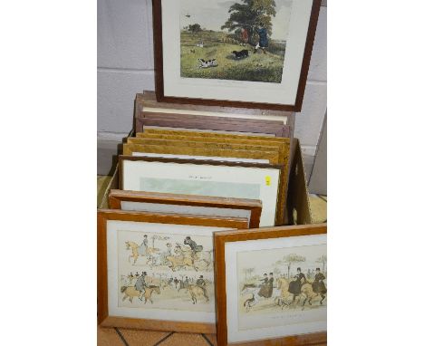 SIXTEEN 19TH AND 20TH CENTURY SPORTING PRINTS, including part sets, Partridge Shooting, fox hunting scenes, 'Facts and Fancie