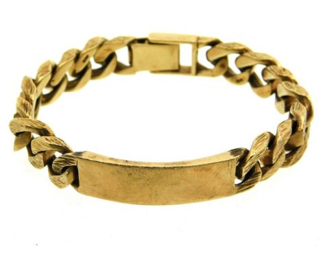 A 9ct gold gents identity bracelet, 63.3g 7.5in long