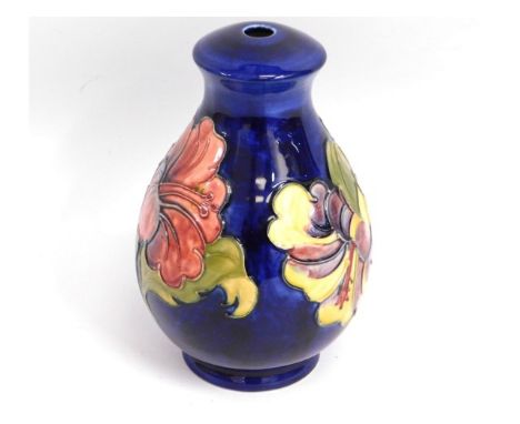 A Moorcroft pottery lamp base, 7.5in tall