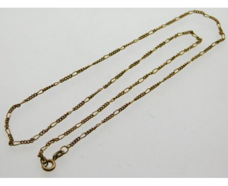 A 9ct gold chain, 2.2g, 17in long