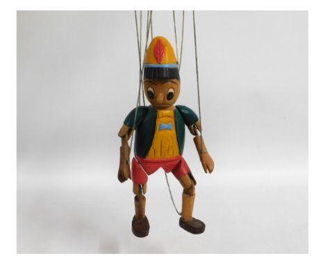 An early 20thC. wooden Pinocchio puppet