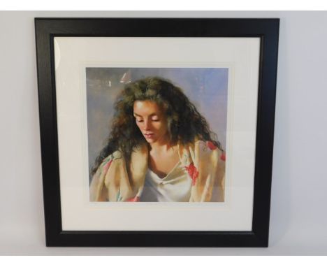 A limited edition framed Robert Lenkiewicz print "Study Of Anna", 160/750, 24.5in x 24.5in inclusive