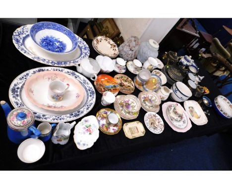 A quantity of mixed ceramics including two Poole pottery seasonal dishes, Booths Real Old Willow tea set for two, an Aynsley 