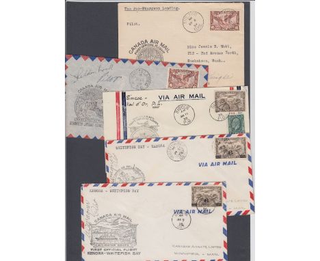 STAMPS AIRMAIL COVERS : CANADA, a small selection of five 1930s official First Flight covers, all with special cachets, air s