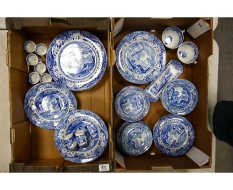 Spode Italian dinner ware to include 6 dinner plates, 6 salad plates, 6 rimmed bowls, 6 side plates, 6 soup bowls, salt &amp;