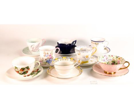 Shelley cups & saucers x 8 patterns 13700/59, 2396, 11143, 2205, 13779, 11422, 13752 etc (16 pieces) 