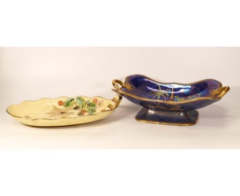 Carltonware Spider Wed on Yellow Entrée Dish together with Persian Pattern handled footed bowl, largest length 30.5cm(2) 