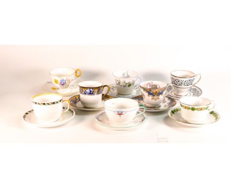 Eight Shelley cups &amp; saucers to include patterns 10437, 2124, 13291, 2204, 11088, 13590, 14294, 11804 (16 pieces) 