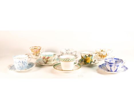 Wileman & Co Cups and saucers to include patterns 7884, 3981, 9807, 6885, 3981, 9807, 6885, 8309, 9592, 4171, 3549 ( 16 piece