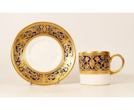 De Lamerie Cobalt blue Robert Adam pattern set of six coffee cans and saucers 