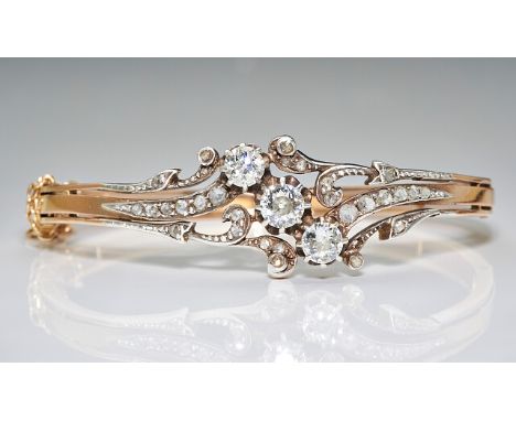   Deutsches Reich 1933 - 1945 - Schmuck und Juwelen : A Gold and Diamond Bangle, late 19th Centu  Deutsches Reich 1933 - 1945
