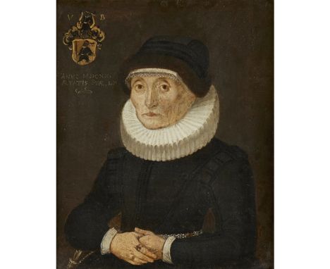 17TH CENTURY BRITISH SCHOOLPORTRAIT OF A LADY Inscribed, oil on board14.5cm x 12cm (5.75in x 4.75in)Provenance: From the esta