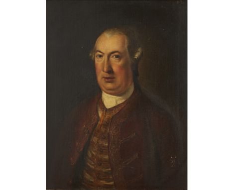 FOLLOWER OF DAVID MARTINHALF LENGTH PORTRAIT OF A GENTLEMAN IN AN EMBROIDERED JACKET AND WAISTCOAT Oil on canvas71cm x 53.5cm