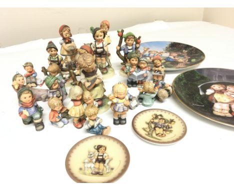 A collection of Goebel figures plates and small figure hanging Christmas tree decoration figures (a lot)