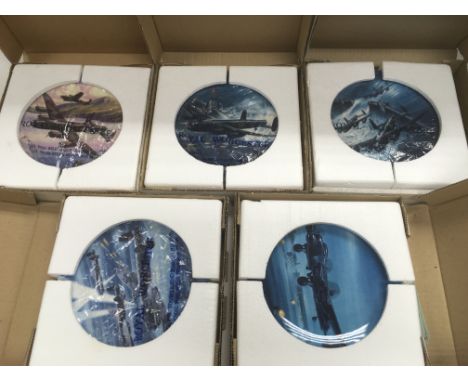A collection of boxed Royal Worcester series plates of The Dambusters.