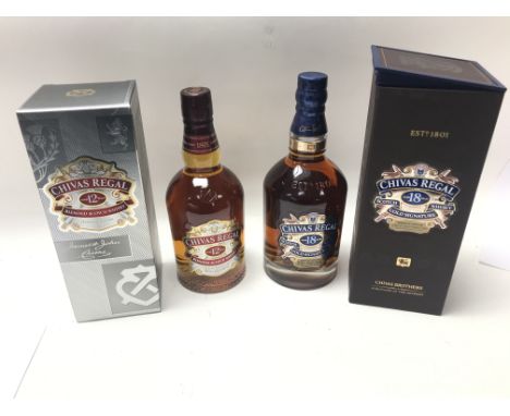 Two bottles of Chivas Regal Scotch whisky