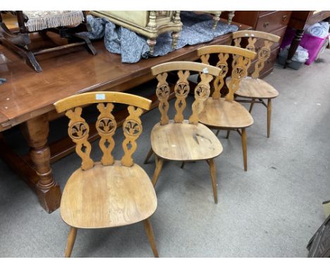 A set of 4 vintage Ercol dining chairs