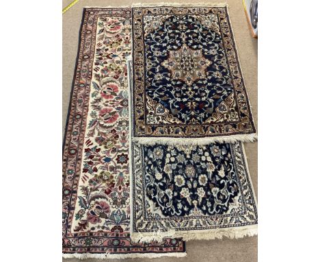 2 Persian rugs and 1 runner 207 x 82cm
