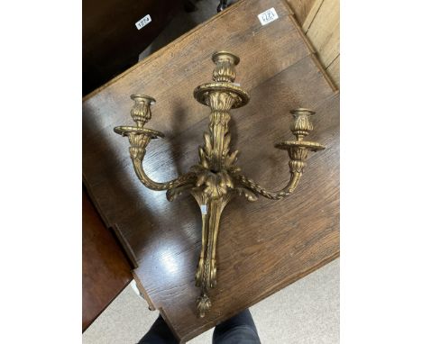 A 1920s gilt bronze 3 bar candelabra. ( electric fittings available).