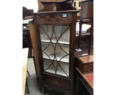 An Edwardian corner cabinet with simulated ribbon tie and garlands on the frieze - NO RESERVE