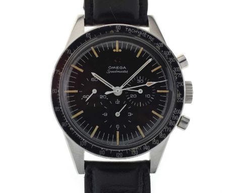 Omega - 'Ed White' Speedmaster Ref: 105.003-65, having a black stepped dial with applied logo, triple registers, tritium mark