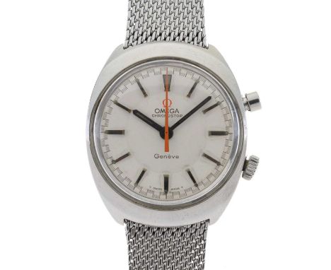 Omega Geneve - Gentleman's Chronostop manual wind wristwatch, ref: 145.009, the signed two tone dial having an orange chronog