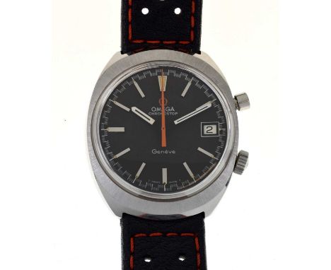 Omega - Gentleman's Chronostop Genève stainless steel cased wristwatch, ref: 146.009/146.010, having a grey dial with applied