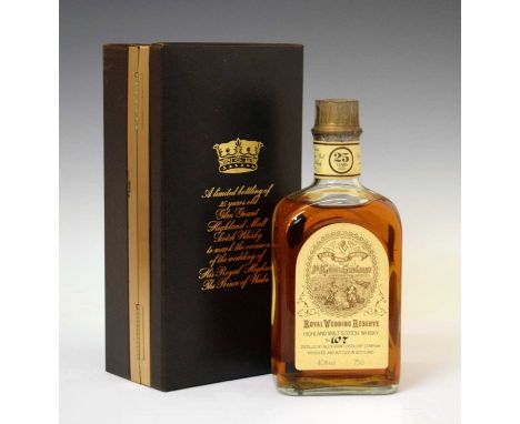 Glen Grant 'Royal Wedding Reserve' pure Highland Malt Scotch Whisky, aged 25 years, 1 bottle in presentation box commemoratin