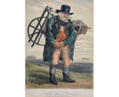 19th century coloured lithograph after S.C. Jones - 'Old Isaac Joules, A Well Known Gipsy in Somersetshire', printed by A. Po