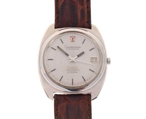 Omega - Gentleman's stainless steel Constellation f300 Hz electronic Chronometer wristwatch Ref: 198.002 having a textured si