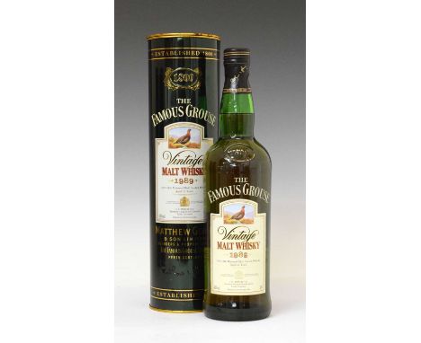 Famous Grouse Vintage Single Malt Whisky, 1989, aged 12 Years, Perth, 1 bottle in presentation tin