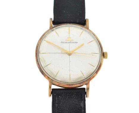 Jaeger-LeCoultre - Gentleman's 9ct gold cased wristwatch, model.2285, having a silvered dial with applied gilt baton hour mar