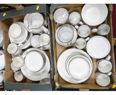 A collection of Midwinter Stonehenge pattern table ware, to include dinner plates, side plates, and serving dishes, together 