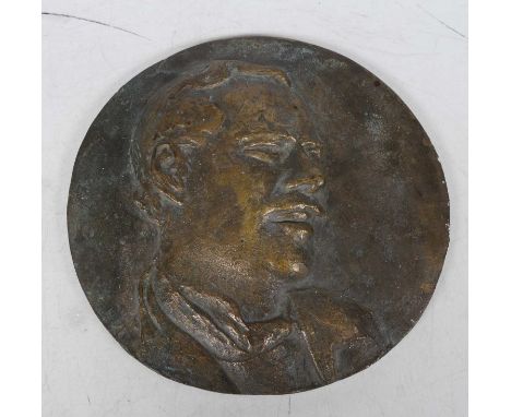 A 20th century cast bronze portrait medallion of Vaclav Havel, former President of Czechoslovakia, dia. 23cm