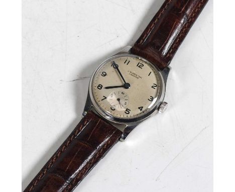 A collection of watches to include a gentleman's JW Benson manual wind wristwatch, having a chromed metal case, the silvered 