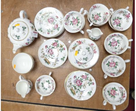 A collection of Wedgwood Charnwood pattern tableware to include part tea set, soup bowls and side plates