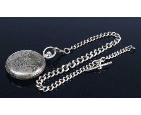 A George V silver cased full hunter pocket watch, the white enamel dial with Roman numerals and subsdiairy Arabic seconds dia