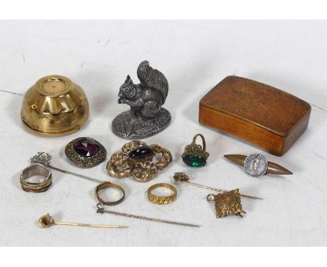 An Elizabeth II filled silver model of a squirrel, modelled seated, eating a nut on a naturalistic base, height 6cm, together