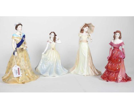 A Royal Worcester porcelain figure of Queen Elizabeth II diamond jubilee 2012, limited edition, 290/2500, height 23.5cm, and 