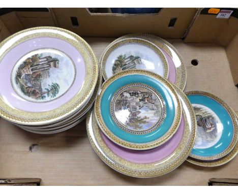 A collection of various 19th century Prattware plates, variously decorated (16)
