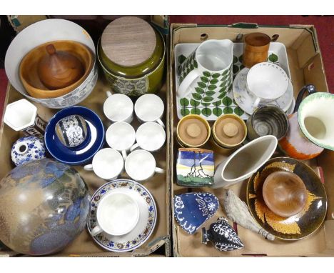 A collection of 20th century ceramics to include a set of six Rörstrand of Sweden Eden pattern coffee cups and saucers, a Gus