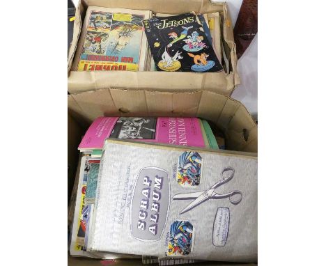 A collection of comics to include The Hornet, the Jetsons, 1960s and later, together with various annuals, magazines and prog