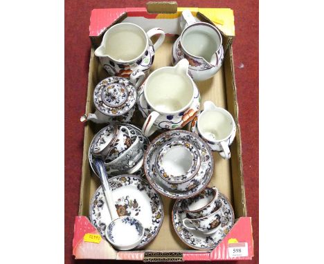 A collection of Davenport Nanking pattern tableware, together with a Sunderland lustre pottery jug and various others